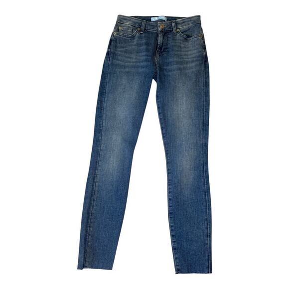 7‎ For All Mankind B(Air) Ankle Skinny Jeans Dark Wash Denim Size 2 (25) NWOT - Picture 1 of 8